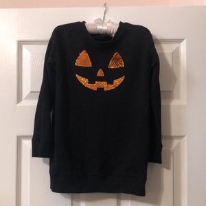 Children’s Place girls Jack o Lantern flippy sweatshirt. Great condition. Size 5